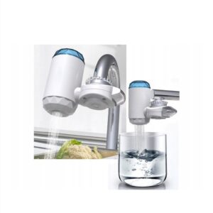 Filtru Apa Robinet Purificator Bucatarie - Ceramic Microfibra, 1000L, 7 Adaptoare Alb