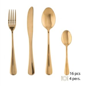 Set 16 Tacamuri Aurii Secret Gourmet - Eleganta Pentru 4 Persoane